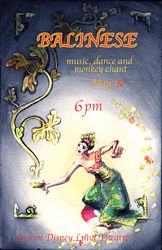 Balinese Dance poster, CalArts Wenten, watercolour painting by Lala Ragimov