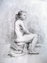 nude, model drawing by Lala Ragimiov